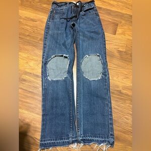 Custom hole distressed hem 505 Levi Strauss & Co. jeans kids 14 slim W25 L27